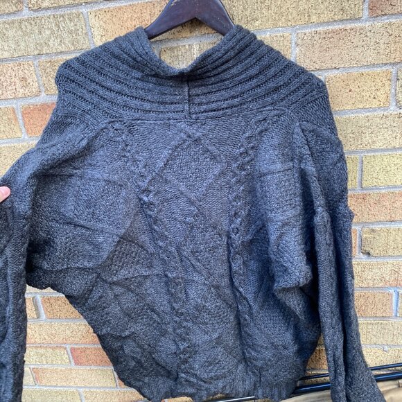 Aran Crafts Merino Wool Cable Knit Cardigan Sweater Gray XL MADE IN IRELAND - Picture 8 of 10